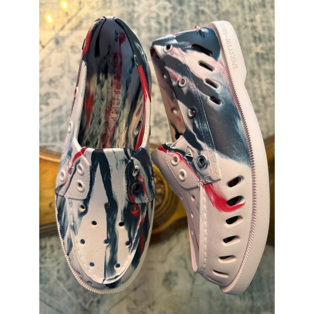 Sperry Top-Sider AO Float Boat Shoes Red White Blue Marble Swirl Womens 7M